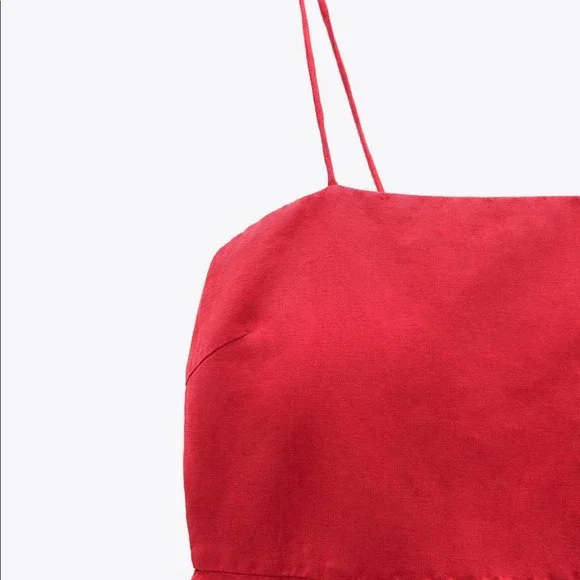 ZARA LINEN AND COTTON BLEND MINI DRESS - Picture 10 of 10